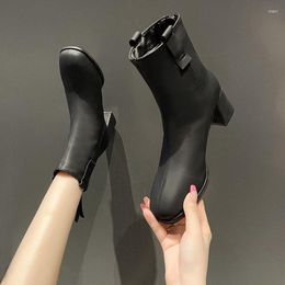 Boots Autumn Shoes For Women Ladies 2023 High Heels Luxury Woman Boot Female Winter Wedge Clearance Offers Black Khaki 35-40