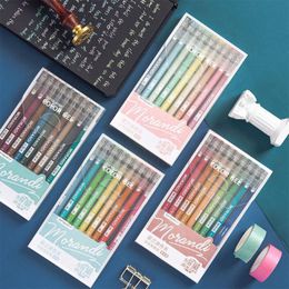 Gel Pens Creative Cute Morandi Simple Small Fresh Pen Kawaii Quick Drying Cap Neutral Graffiti Painting Brush Journal Supplies