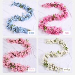 Decorative Flowers 123 Flower Head Plum Blossom Vine Silk Garland 1.7 Meters DIY Home Wedding Party Bathroom Garden Decoration