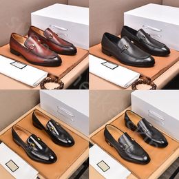 Top Designers Shoes Men Fashion Loafers Genuine Leather Mens Business Office Work Formal Dress Shoes Brand Designer Party Wedding Flat Shoe With box