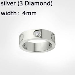 4mm 5mm 6mm Titanium Steel Alloy Silver Love Ring Mens and Womens Rose Gold Fashion Screw Jewellery Designer Luxury Couple Promise Never Fade Not Allergic Wedding R 309