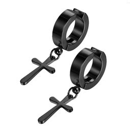 Backs Earrings 2023 Charm Unisex Stainless Steel Cross Non-piercing Dropping Trend Gothic Punk Earplugs For Men Women Classic Aretes