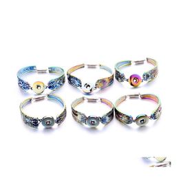 Charm Bracelets Chromatic Plating Magnetic Buckle Snaps Bracelet Jewellery Fit 18Mm Ginger Snap Buttons Chunk Punk Wristband Drop Deliv Dhebo