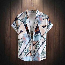 Men's T Shirts Day Costume Men Spring And Summer Casual Lapel Single Breasted Print Beach Vacation Thin Long Sleeve Yoga Fit