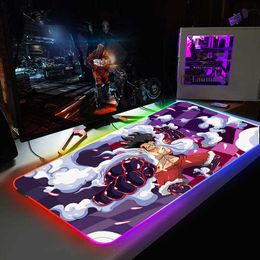 Mouse Pads Wrist Rests Luminescence Mouse Pad Gamer Gaming Table Rgb Deskmat Keyboard Pc Complete Rug Office Xxl Large One Piece Mousepad Company Mat T230215