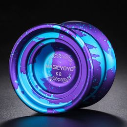 Yoyo Magicyoyo K8 Butterfly Metal Alloy Aluminium Yoyo Professional with 8 Ball U Shape Bearing Long Sleep Advanced Yo Classic Toys 230216