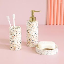 Bath Accessory Set Bathroom Accessories Toothbrush Holder Resin Gift Apartment Necessities Contain Soap Dispenser Dish