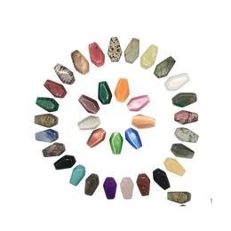 Stone Natural Crystal Ornaments Luck Coffin Shape Reiki Healing Chakra Quartz Mineral Tumbled Gemstones Hand Piece Home Decoration A Dh8Wp