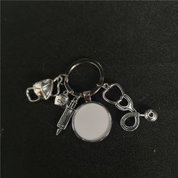 sublimation blank keychains for Nurse's Day key ring heat transfer printing blank diy materials factory price