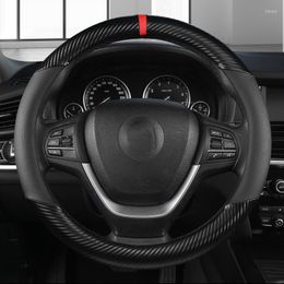 Steering Wheel Covers Carbon Fiber Leather Car Cover 38cm For E38 E39 E46 X3 X5 Z3 Z4 1/3/5/7 Series Auto Accessories