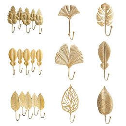 Nordic Luxury Leaf Ganch Burse Casat Rack Home Home Wall Holding Decoration Supplies208i