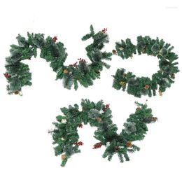 Decorative Flowers 1.8M Christmas Rattan Garland Artificial Xmas Tree Banner Hanging Decoration Party Wreath