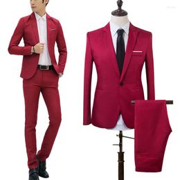 Men's Suits Est Design 2 Pcs/Set Men Slim Fit Formal Business Tuxedos Suit Coat Pants Party Wedding Prom Office Set