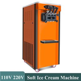 Soft Ice Cream Making Machine Commercial Vertical Stainless Steel Professional Ice Cream Maker 2000W