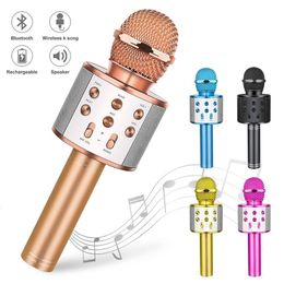 Drums Percussion ZK30 Wireless Karaoke Microphone Handheld Karaoke Mic Audio for Children Musical Stage Toy Music Singing Speaker Kids Gift 230216