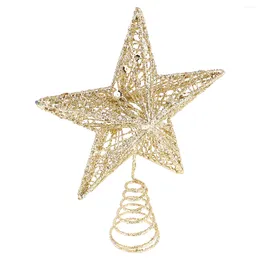 Christmas Decorations Tree Star Topper Holiday Ornament Treetop Party Decoration Metal Pointed Favours Decor Iron Glitter Toppers