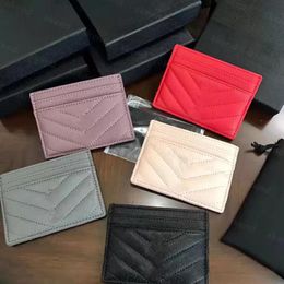 Luxurys designer Top quality Genuine Leather Purse card holder wallet Men Original Women's Holders fashion Coin Black Lambski212s