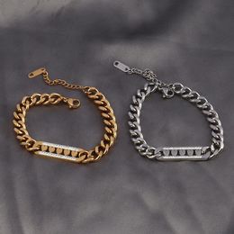 Link Bracelets Chain Punk Stainless Steel Heart Star Bracelet For Women Gold Silver Colour Jewellery GiftLink