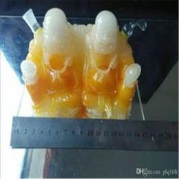 Resin double Buddha cigarette pot Bongs Oil Burner Pipes Water Pipes Glass Pipe Oil Rigs Smoking