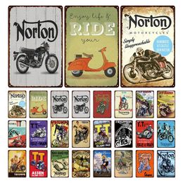 Vintage Motorcycle Metal Tin Sign Motor Poster Retro Ride motor Plaque Wall Art Painting Plate Bar Garage Decor Vintage Tin Sign Home Decor Poster Size 30X20CM w01