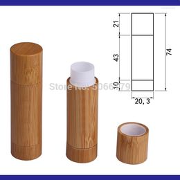 Storage Bottles 5ml 5g Empty Bamboo Cosmetic Containers Directly Filling Makeup Lipstick Lip Box Beauty Accessories Rouge Tubes