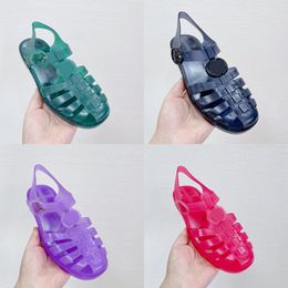 Designers Women Sandals Rome Roman Style Summer Womens Shoes Jelly Candy Black Green Red Alphabet Clear Sliders Slides Flat Female Buckle Sandal