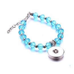 Charm Bracelets Snap Bracelet Jewellery Colorf Glass Beads 18Mm Ginger Snaps Buttons Chunk Charms Wristband Drop Delivery Dhgr8
