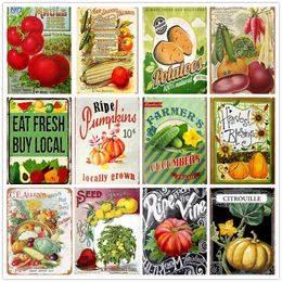 Vintage Farm art painting Metal Tin Sign Tomato Strawberry 1898 Retro Do old Vegetable Fruit Kitchen Wall Plaques Home Decoration signs size 30X20CM