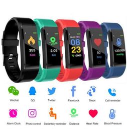 Sport ID115 Plus Smart Watch For Men Women Color Screen IP67 Freqüência cardíaca de pressão cardíaca Bracelet Pedômetro de pressão arterial Fitness Bracelet1551139