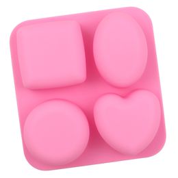 4 Cavity Silicone Handmade Soap Mold Cold Soap Mold Home Baking DIY High Temperature Resistance 1223330