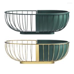 Plates European Wrought Iron Fruit Basket Metal Wire Hollow Out Drain Bowl Storage Dish Stand For Living Room Kitchen