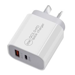 Quick Charge 20W Fast USB Chargers Type C PD Fast Charging For iPhone EU US Plug USB Charger With QC 3.0 Phone Charger