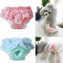 Dog Apparel Cosy Chiffon Female Pet Sanitary Physiological Pants Reusable Diapers Washable Puppy Short Panties For Small Dogs Supplier