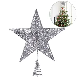 Christmas Decorations Tree Star Topper Toppers- Bow- 20cm Silver Star- Exquisite- Shimmery Tree-