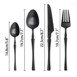 Dinnerware Sets Stainless Steel Black Cutlery Set Metal Dinner Knife Fork Teaspoon Christmas Gift Silverware Fruit Forks Steak Knive