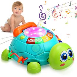 Drums Percussion Baby Toys 0 6 12 Months Musical Turtle Toy Lights Sounds Musical Toy For Baby Girl Boy Montessori Educational Toy for Kids 1 2 3 230216