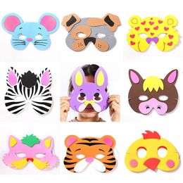 Party Masks 20pcs Cartoon Animal Mask Po Props Kids Birthday Decor Jungle Safari Theme Zoo Supplies Children Cosplay Dress-Up 230216