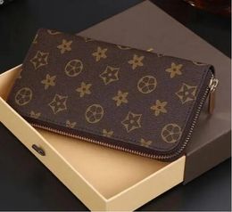 2023 New Embossed leather N60017 Luxury Designer Zippy Long Wallet Women's Zipper Brown Wallet Mono gram Canvers Leather Check Plaid Wallet Good Qaulity with box