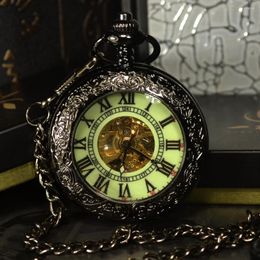 Pocket Watches TIEDAN Steampunk Skeleton Mechanical Men Antique Necklace Automatic & Fob Watch Chain