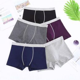 Underpants MEN'S Underwear Pure Cotton Breathable Comfortable Boxers Fashion Medium Waist Loose And Plus-sized Boxer