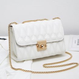 Solid color women's bag fashion Cross Body metal chain outdoor leisure shoulder bag