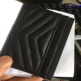 Black Gold Silver Hardware Real Leather Card Holders 10CM 8CM Fashion Men&Women Sheepskin Credit CardHolder With box262Q