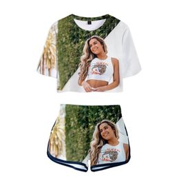 Women's T Shirts Addison-Rae 3D Printing Girls And Women Harajuku Hip-hop Cropped Shorts Custom Comfortable Short-sleeved Suit