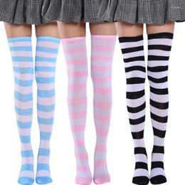 Women Socks Women's Blue And White Stripe Knee Thigh 27 Colour Sweet Cute High Lolita Style Stockings