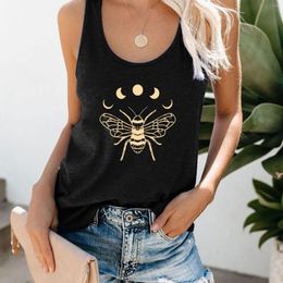 Women's Tanks Summer Clothes For Women 2023 Bee Print Tank Top Sleeveless Vest Graphic Crew Neck Harajuku Femme Tops