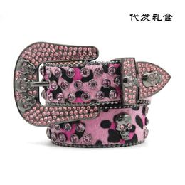 Belts Adhesives Belt women's nail bead water diamond gun color zinc alloy ghost handmade street personality sweet cool style