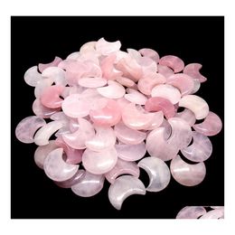 Stone Natural Crystal 30X25X8Mm Moon Ornaments Quartz Healing Crystals Energy Reiki Gem Hand Pieces Living Room Decoration Drop Deli Dhelj