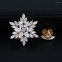 Brooches Exquisite Luxury Snowflake Zircon Brooch Elegant Fashion Creative Ladies Jewellery Romantic Sweet Lover Gift