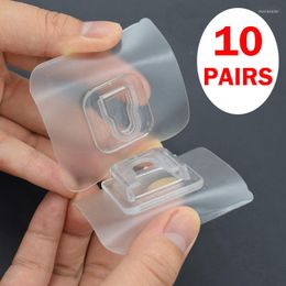 Hooks 2Pairs/5Pairs/10 Pairs Sided Adhesive Wall Hanger Transparent Suction Cup Sucker For Kitchen Bathroom Accessories