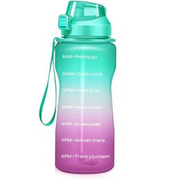 Water Bottle 2L Large Capacity BPA Free Outdoor Motivational With Time Marker Portable Fitness JugsGallon Sport Bottletravel